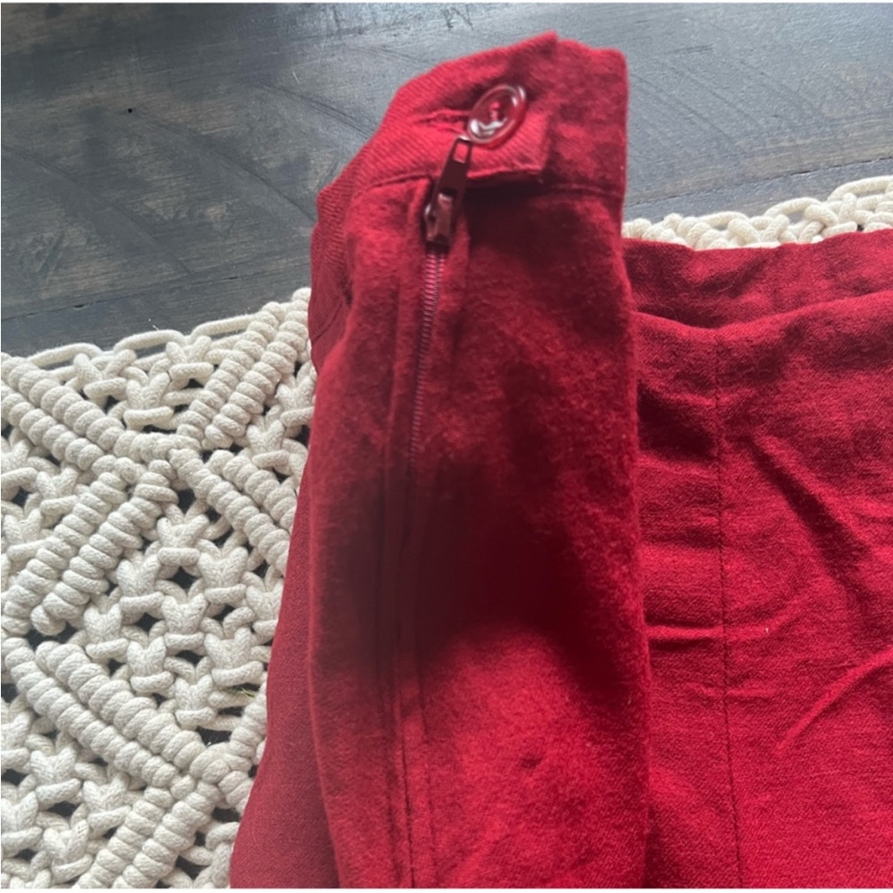 J. TIKTINER Côte D’Azure NICE Red Wool Gaucho Pants Size 6 to 8 - Picture 8 of 11